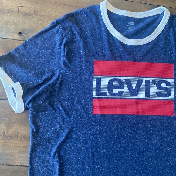 Levi’s navy ringer tee spell‎ out graphic tee size XXL - Picture 4 of 7